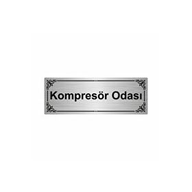 Özarslan Dizayn Kompresör Odası 7x20 cm Gümüş Renk Metal Yönlendirme Levhası