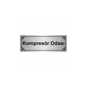Özarslan Dizayn Kompresör Odası 7x20 cm Gümüş Renk Metal Yönlendirme Levhası