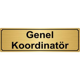 Özarslan Dizayn Koordinatör 10x20 cm Altın Renk Metal Yönlendirme Levhası