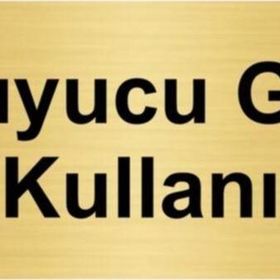 Özarslan Dizayn Koruyucu Gözlük Kullanın 10x20 cm Altın Renk Metal Yönlendirme Levhası