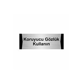 Özarslan Dizayn Koruyucu Gözlük Kullanın 5x20 cm Gümüş Renk Metal Yönlendirme Levhası