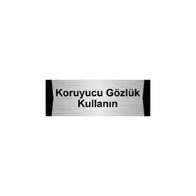 Özarslan Dizayn Koruyucu Gözlük Kullanın 7x20 cm Gümüş Renk Metal Yönlendirme Levhası