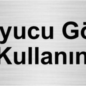 Özarslan Dizayn Koruyucu Gözlük Kullanın 7x20 cm Gümüş Renk Metal Yönlendirme Levhası