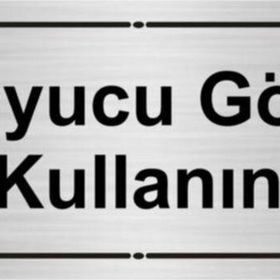 Özarslan Dizayn Koruyucu Gözlük Kullanın 7x20 cm Gümüş Renk Metal Yönlendirme Levhası
