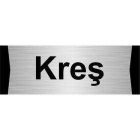 Özarslan Dizayn Kreş 10x20 cm Gümüş Renk Metal Yönlendirme Levhası