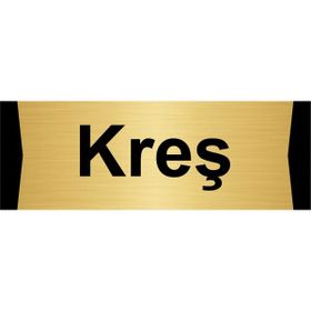 Özarslan Dizayn Kreş 5x20 cm Altın Renk Metal Yönlendirme Levhası