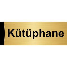 Özarslan Dizayn Kütüphane 5x20 cm Altın Renk Metal Yönlendirme Levhası