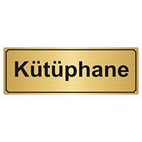 Özarslan Dizayn Kütüphane 7x20 cm Altın Renk Metal Yönlendirme Levhası