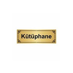 Özarslan Dizayn Kütüphane 7x20 cm Altın Renk Metal Yönlendirme Levhası