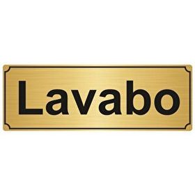 Özarslan Dizayn Lavabo 10x20 cm Altın Renk Metal Yönlendirme Levhası
