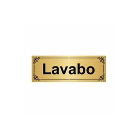 Özarslan Dizayn Lavabo 7x20 cm Altın Renk Metal Yönlendirme Levhası