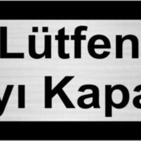 Özarslan Dizayn Lüfen Kapıyı Kapatınız 10x20 cm Gümüş Renk Metal Yönlendirme Levhası