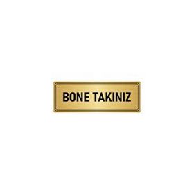 Özarslan Dizayn Lütfen Bone Takınız 10x20 cm Altın Renk Metal Yönlendirme Levhası
