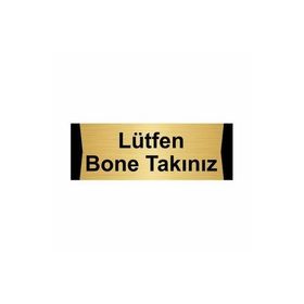 Özarslan Dizayn Lütfen Bone Takınız 5x20 cm Altın Renk Metal Yönlendirme Levhası
