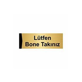 Özarslan Dizayn Lütfen Bone Takınız 5x20 cm Altın Renk Metal Yönlendirme Levhası