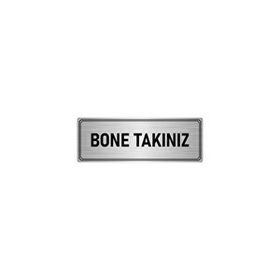 Özarslan Dizayn Lütfen Bone Takınız 7x20 cm Gümüş Renk Metal Yönlendirme Levhası