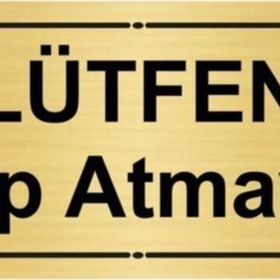 Özarslan Dizayn Lütfen Çöp Atmayın 7x20 cm Altın Renk Metal Yönlendirme Levhası