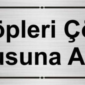 Özarslan Dizayn Lütfen Çöpleri Çöp Kutusuna Atınız 7x20 cm Gümüş Renk Metal Yönlendirme Levhası