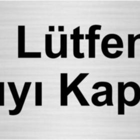 Özarslan Dizayn Lütfen Kapıyı Kapatınız 10x20 cm Gümüş Renk Metal Yönlendirme Levhası