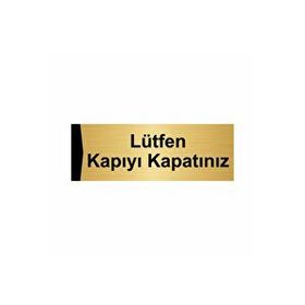 Özarslan Dizayn Lütfen Kapıyı Kapatınız 7x20 cm Altın Renk Metal Yönlendirme Levhası