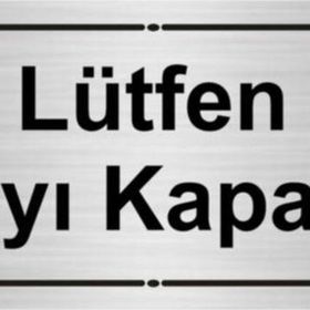 Özarslan Dizayn Lütfen Kapıyı Kapatınız 7x20 cm Gümüş Renk Metal Yönlendirme Levhası