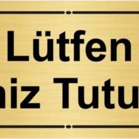 Özarslan Dizayn Lütfen Temiz Tutunuz 7x20 cm Altın Renk Metal Yönlendirme Levhası