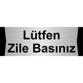 Özarslan Dizayn Lütfen Zile Basınız 10x20 cm Gümüş Renk Metal Yönlendirme Levhası