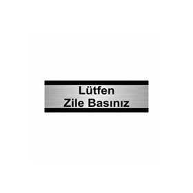 Özarslan Dizayn Lütfen Zile Basınız 5x20 cm Gümüş Renk Metal Yönlendirme Levhası