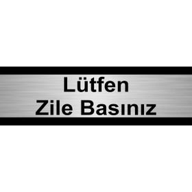 Özarslan Dizayn Lütfen Zile Basınız 5x20 cm Gümüş Renk Metal Yönlendirme Levhası