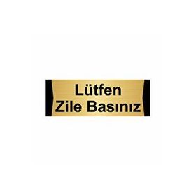 Özarslan Dizayn Lütfen Zile Basınız 7x20 cm Altın Renk Metal Yönlendirme Levhası