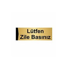 Özarslan Dizayn Lütfen Zile Basınız 7x20 cm Altın Renk Metal Yönlendirme Levhası