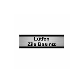 Özarslan Dizayn Lütfen Zile Basınız 7x20 cm Gümüş Renk Metal Yönlendirme Levhası