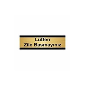 Özarslan Dizayn Lütfen Zile Basmayınız 10x20 cm Altın Renk Metal Yönlendirme Levhası