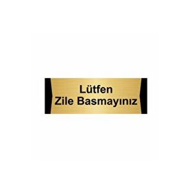 Özarslan Dizayn Lütfen Zile Basmayınız 10x20 cm Altın Renk Metal Yönlendirme Levhası