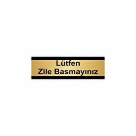 Özarslan Dizayn Lütfen Zile Basmayınız 5x20 cm Altın Renk Metal Yönlendirme Levhası