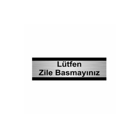 Özarslan Dizayn Lütfen Zile Basmayınız 5x20 cm Gümüş Renk Metal Yönlendirme Levhası