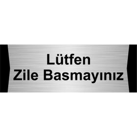 Özarslan Dizayn Lütfen Zile Basmayınız 5x20 cm Gümüş Renk Metal Yönlendirme Levhası