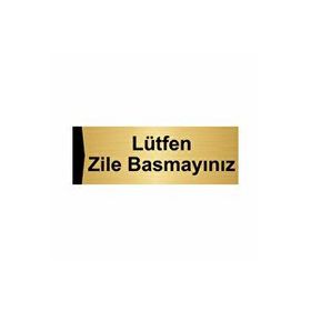 Özarslan Dizayn Lütfen Zile Basmayınız 7x20 cm Altın Renk Metal Yönlendirme Levhası