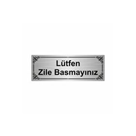 Özarslan Dizayn Lütfen Zile Basmayınız 7x20 cm Gümüş Renk Metal Yönlendirme Levhası