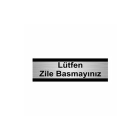 Özarslan Dizayn Lütfen Zile Basmayınız 7x20 cm Gümüş Renk Metal Yönlendirme Levhası