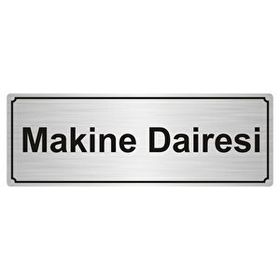 Özarslan Dizayn Makine Dairesi 10x20 cm Gümüş Renk Metal Yönlendirme Levhası