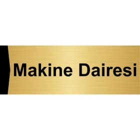 Özarslan Dizayn Makine Dairesi 5x20 cm Altın Renk Metal Yönlendirme Levhası