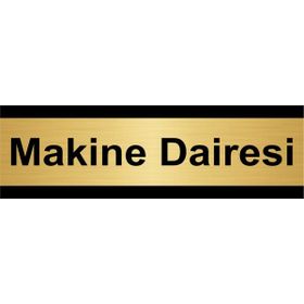 Özarslan Dizayn Makine Dairesi 7x20 cm Metal Altın Renk Metal Yönlendirme Levhası