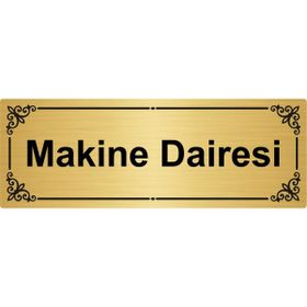 Özarslan Dizayn Makine Dairesi 7x20 cm Metal Altın Renk Metal Yönlendirme Levhası