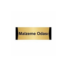 Özarslan Dizayn Malzeme Odası 10x20 cm Altın Renk Metal Yönlendirme Levhası