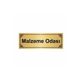 Özarslan Dizayn Malzeme Odası 7x20 cm Altın Renk Metal Yönlendirme Levhası