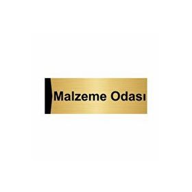 Özarslan Dizayn Malzeme Odası 7x20 cm Altın Renk Metal Yönlendirme Levhası