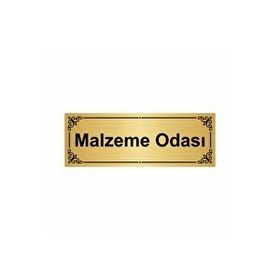 Özarslan Dizayn Malzeme Odası 7x20 cm Altın Renk Metal Yönlendirme Levhası