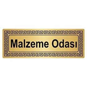 Özarslan Dizayn Malzeme Odası 7x20 cm Metal Altın Renk Metal Yönlendirme Levhası