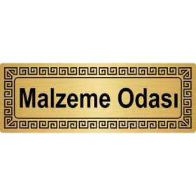 Özarslan Dizayn Malzeme Odası 7x20 cm Metal Altın Renk Metal Yönlendirme Levhası